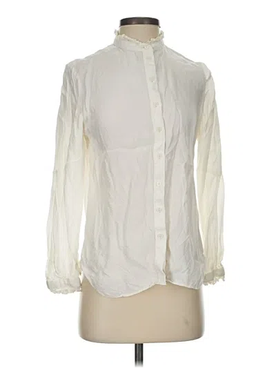 Pre-owned Jcrew Long Sleeve Blouse In White