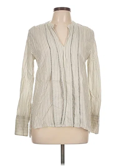 Pre-owned Jcrew Long Sleeve Blouse In White