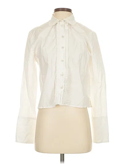 Pre-owned Jcrew Long Sleeve Blouse In White