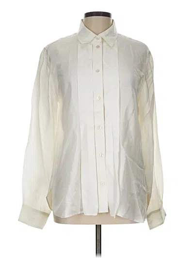 Pre-owned Jcrew Long Sleeve Blouse In White