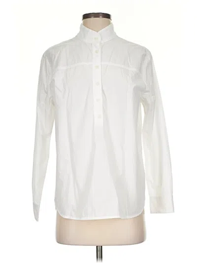 Pre-owned Jcrew Long Sleeve Blouse In White
