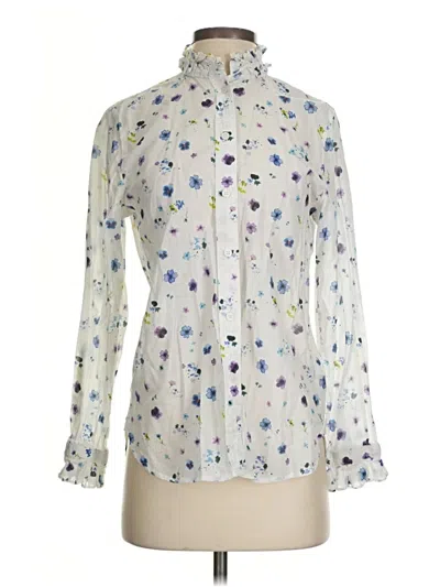 Pre-owned Jcrew Long Sleeve Blouse In White