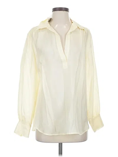 Pre-owned Jcrew Long Sleeve Blouse In White