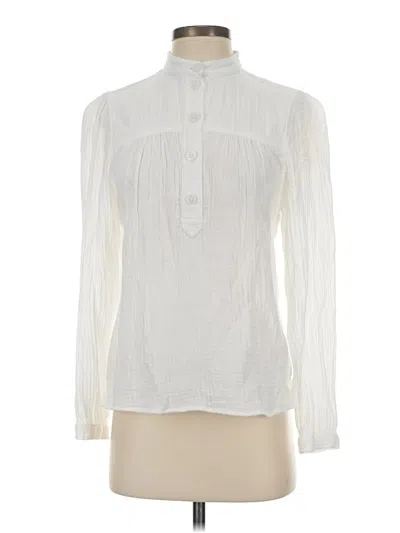 Pre-owned Jcrew Long Sleeve Blouse In White