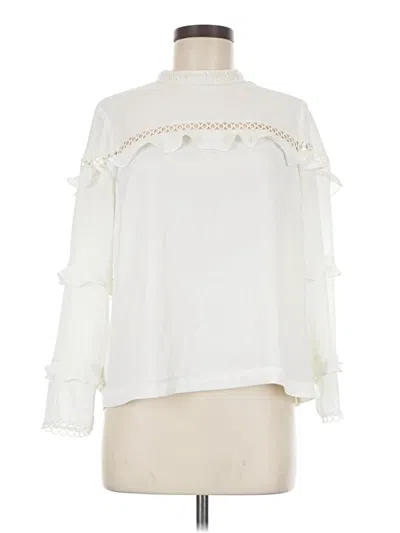 Pre-owned Jcrew Long Sleeve Blouse In White