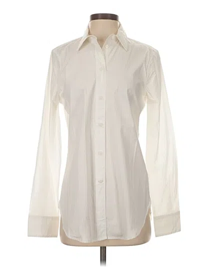 Pre-owned Jcrew Long Sleeve Blouse In White