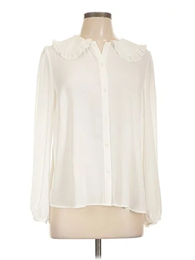 Jcrew Long Sleeve Blouse In White