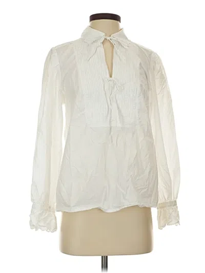 Pre-owned Jcrew Long Sleeve Blouse In White
