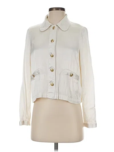 Pre-owned Jcrew Long Sleeve Blouse In White
