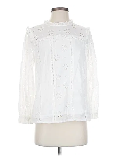 Pre-owned Jcrew Long Sleeve Blouse In White