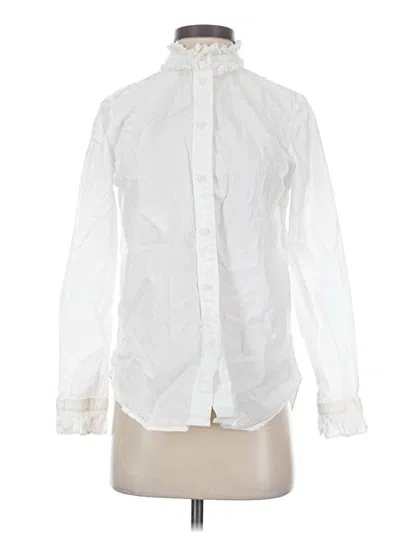 Pre-owned Jcrew Long Sleeve Blouse In White