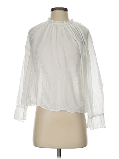 Pre-owned Jcrew Long Sleeve Blouse In White