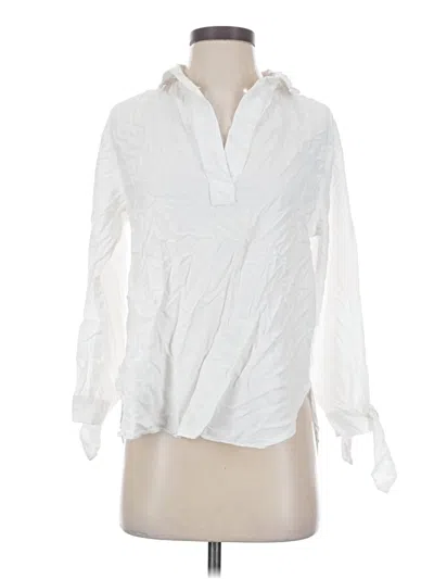 Pre-owned Jcrew Long Sleeve Blouse In White