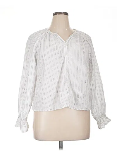 Pre-owned Jcrew Long Sleeve Blouse In White