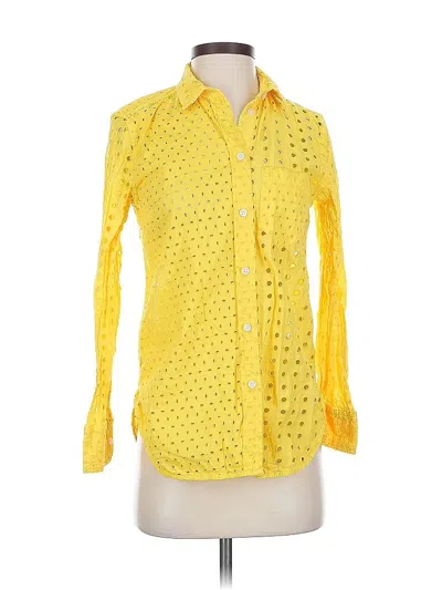 Pre-owned Jcrew Long Sleeve Blouse In Yellow
