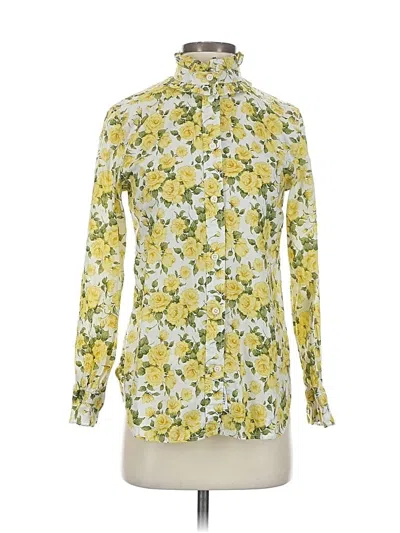 Pre-owned Jcrew Long Sleeve Blouse In Yellow