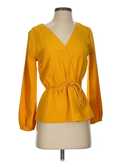 Pre-owned Jcrew Long Sleeve Blouse In Yellow