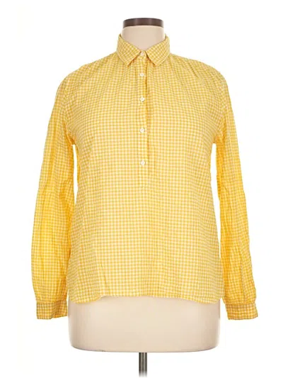 Pre-owned Jcrew Long Sleeve Blouse In Yellow