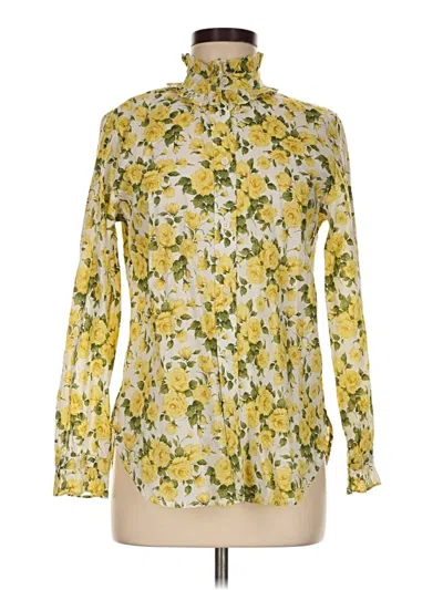 Pre-owned Jcrew Long Sleeve Blouse In Yellow