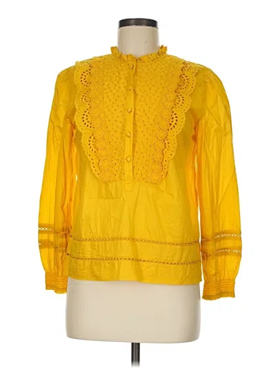 Pre-owned Jcrew Long Sleeve Blouse In Yellow
