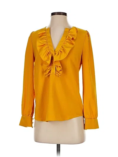 Pre-owned Jcrew Long Sleeve Blouse In Yellow