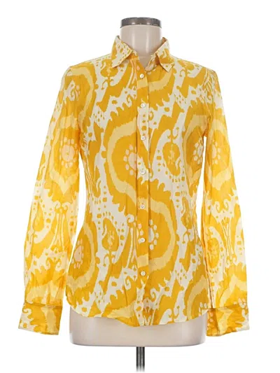 Pre-owned Jcrew Long Sleeve Blouse In Yellow
