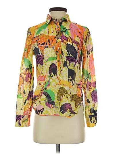 Pre-owned Jcrew Long Sleeve Blouse In Yellow