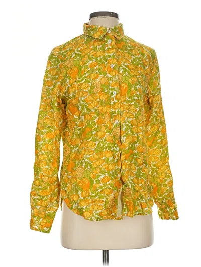 Pre-owned Jcrew Long Sleeve Blouse In Yellow