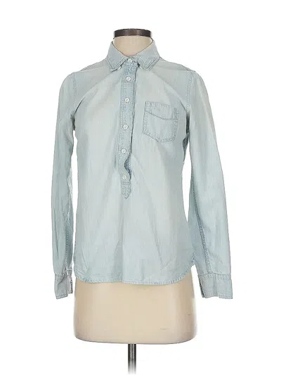 Pre-owned Jcrew Long Sleeve Button Down Shirt In Blue