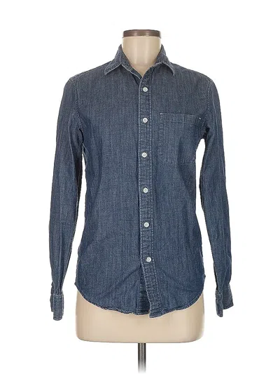 Pre-owned Jcrew Long Sleeve Button Down Shirt In Blue