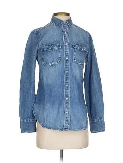 Pre-owned Jcrew Long Sleeve Button Down Shirt In Blue