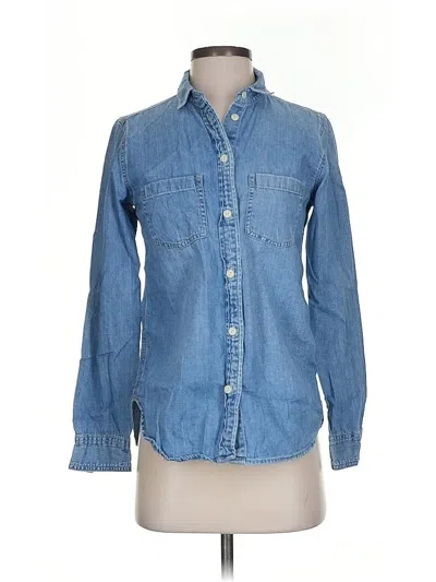 Pre-owned Jcrew Long Sleeve Button Down Shirt In Blue