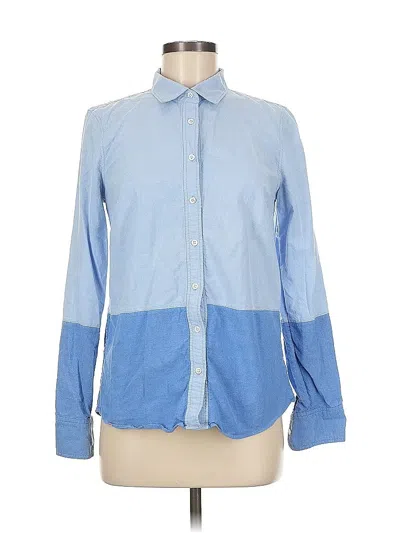 Pre-owned Jcrew Long Sleeve Button Down Shirt In Blue