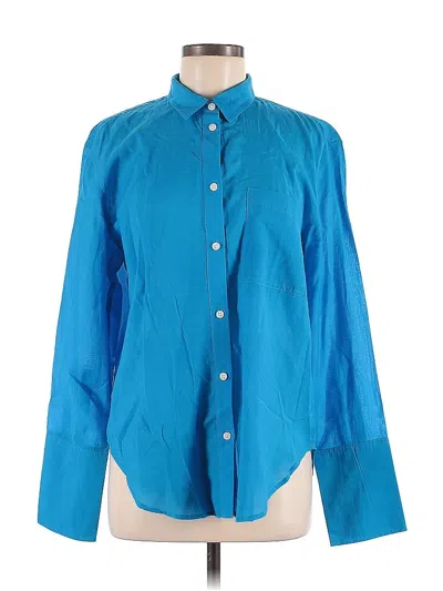 Pre-owned Jcrew Long Sleeve Button Down Shirt In Blue