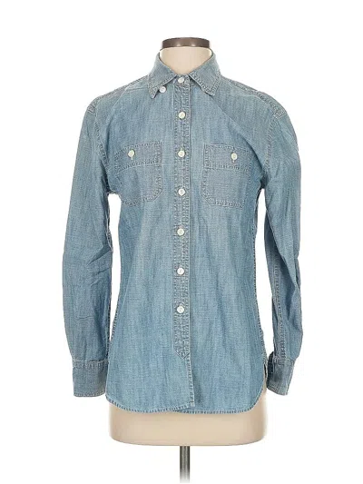 Pre-owned Jcrew Long Sleeve Button Down Shirt In Blue
