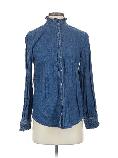 Pre-owned Jcrew Long Sleeve Button Down Shirt In Blue