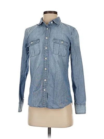 Pre-owned Jcrew Long Sleeve Button Down Shirt In Blue