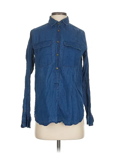 Pre-owned Jcrew Long Sleeve Button Down Shirt In Blue