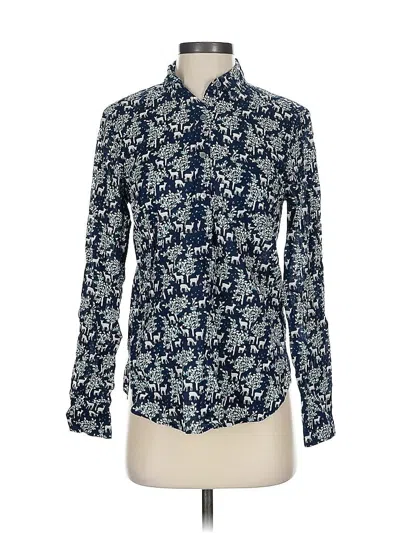 Pre-owned Jcrew Long Sleeve Button Down Shirt In Blue