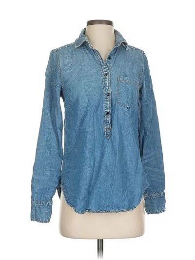 Pre-owned Jcrew Long Sleeve Button Down Shirt In Blue
