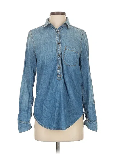 Pre-owned Jcrew Long Sleeve Button Down Shirt In Blue