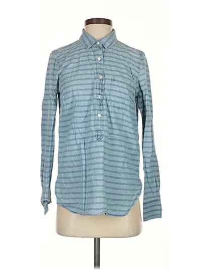 Pre-owned Jcrew Long Sleeve Button Down Shirt In Blue