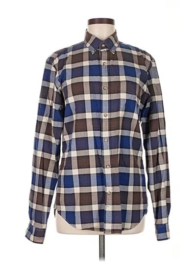 Pre-owned Jcrew Long Sleeve Button Down Shirt In Blue