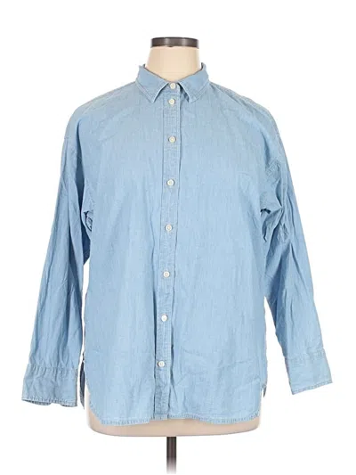 Pre-owned Jcrew Long Sleeve Button Down Shirt In Blue