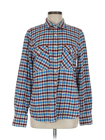 Pre-owned Jcrew Long Sleeve Button Down Shirt In Blue