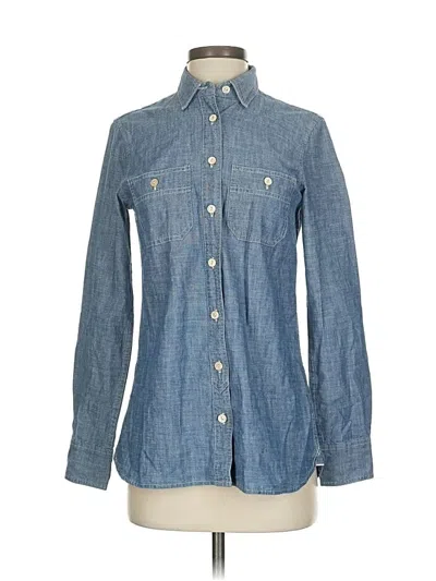 Pre-owned Jcrew Long Sleeve Button Down Shirt In Blue