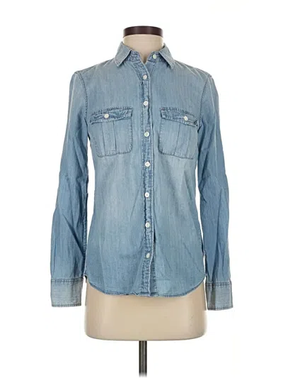 Pre-owned Jcrew Long Sleeve Button Down Shirt In Blue