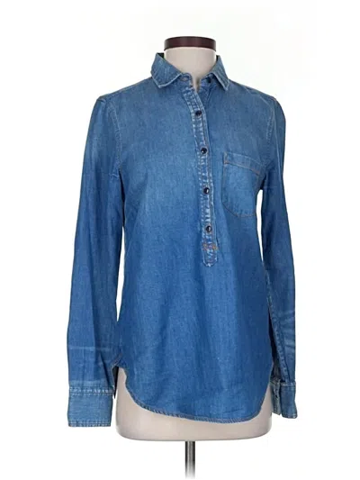 Pre-owned Jcrew Long Sleeve Button Down Shirt In Blue