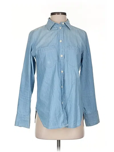 Pre-owned Jcrew Long Sleeve Button Down Shirt In Blue