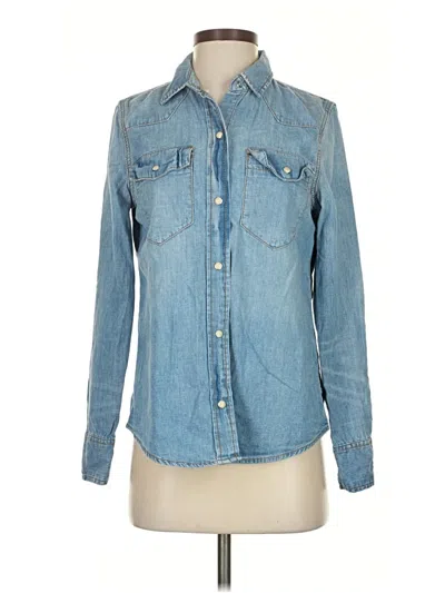 Pre-owned Jcrew Long Sleeve Button Down Shirt In Blue
